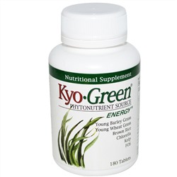 Kyolic, Kyo-Green фитонутриентный источник, энергия, 180 таблеток
