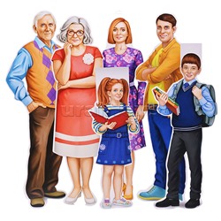 Комплект для оформления интерьера "Семья" 6 фигурных плакатов