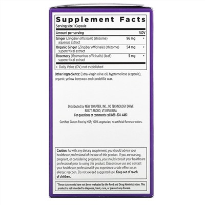 New Chapter, Ginger Force, 60 Vegetarian Capsules