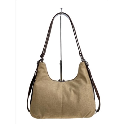 Женская сумка из искусственной замши, цвет  светло коричневый