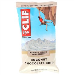 Clif Bar, Energy Bar, Coconut Chocolate Chip, 12 Bars, 2.40 oz (68 g) Each