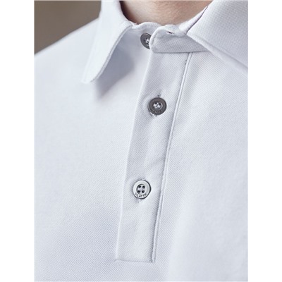 Поло из фактурного хлопка с эластаном