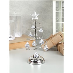 Новогоднее украшение Елка 19 см серебро / NG-01/2 /уп 96/Новый год