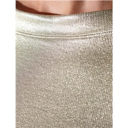 Футболка облегающая из хлопка в рубчик с вырезом лодочка с матовым покрытием металлик