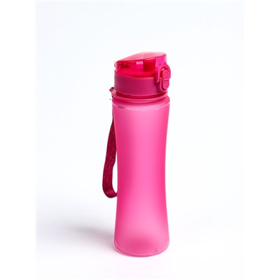 УЦЕНКА Бутылка для воды, 600 мл, с поильником, розовая