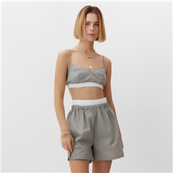 Топ женский на бретелях MINAKU: Home collection, серый, размер 50