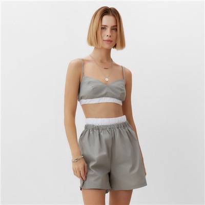 Топ женский на бретелях MINAKU: Home collection, серый, размер 50