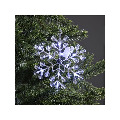 Подвеска световая «Снежинка», 14×14×1 см, 10 LED, от батареек AG13×3, свечение белое