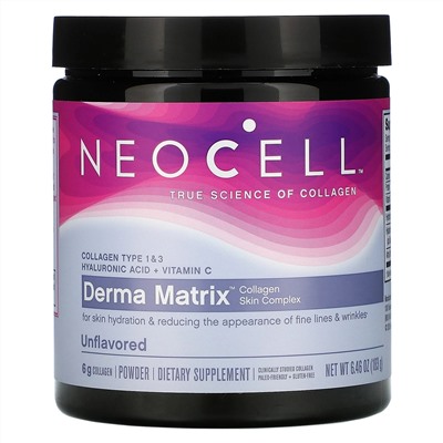 Neocell, Derma Matrix, комплекс с колагеном, нейтральный вкус, 183 г (6,46 унций)