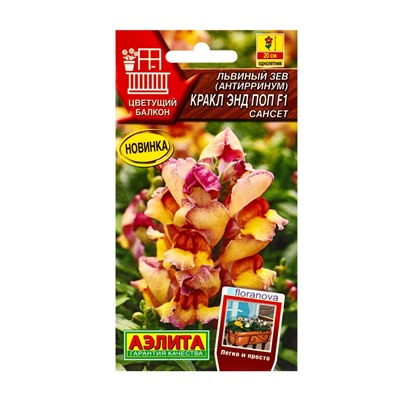 Семена цветов Львиный зев Кракл энд поп F1 сансет  С. Floranova Цветущий балкон, Ц/П,7 шт.