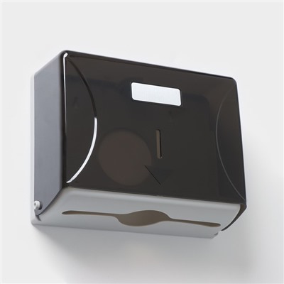 Диспенсер бумажных полотенец в листах, пластиковый, 27×20×10 см, серый