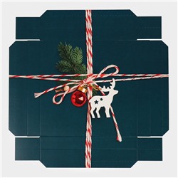 Коробка новогодняя складная «Новогодняя посылка», 26×26×8 см, Новый год