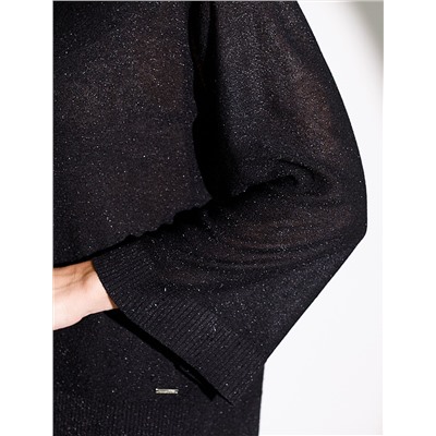 Джемпер свободный тонкой вязки из вискозы с люрексом