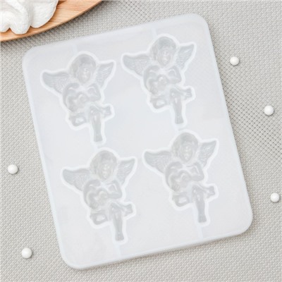 Силиконовый молд «Серафим», 12,5×10,5×1 см, цвет белый