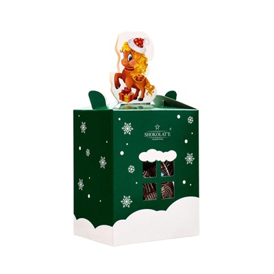 Сладкий новогодний подарок «Теремок с лошадью», 110 г, МИКС