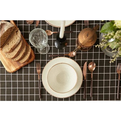 Скатерть «Доляна. Клетка», 145×200±3 см, рогожка 130 г/м², чёрная