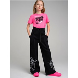 Брюки текстильные джинсовые для девочек