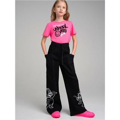 Брюки текстильные джинсовые для девочек