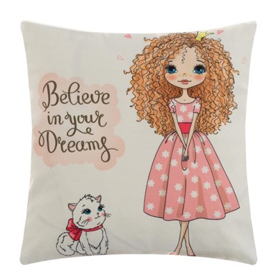 Наволочка декоративная Этель Девичьи истории»Мечты» 40×40 см, велюр