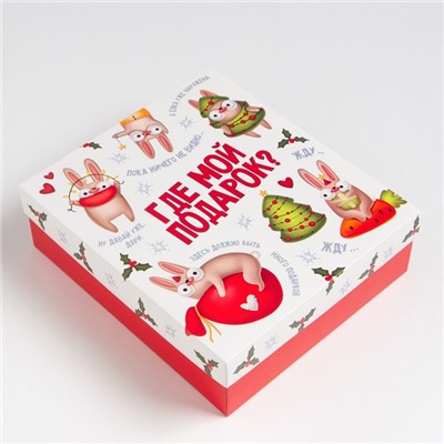 Новогодний подарочный набор «Подарок» варежки размер 19 и аксессуары (4 предмета)