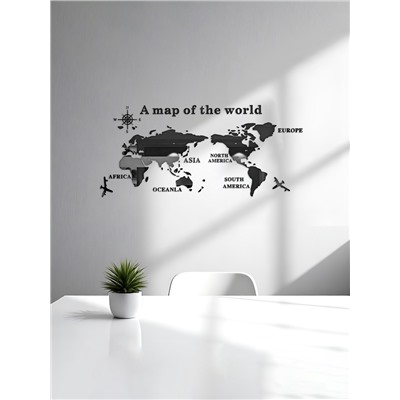 Набор наклеек интерьерных TAKE IT EASY «Карта мира», декор настенный, панно, 54×120 см