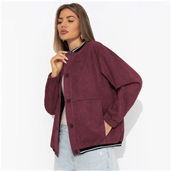 Бомбер из экозамши, Любуйся мной (бордовый)