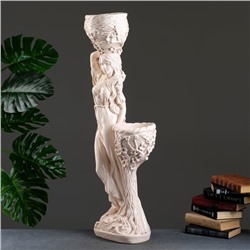 Фигура с кашпо «Девушка», 1.2 л, 900 мл, 20×29×96 см, гипс, бежевая