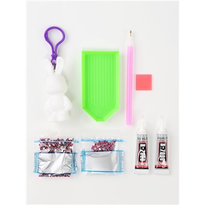 УЦЕНКА Набор для творчества Алмазный зайка, розовый, брелок