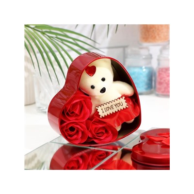 Мыльные розочки и медвежонок, набор