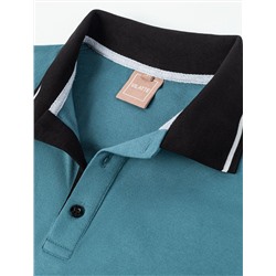 Футболка-поло из трикотажа "пике" с эластаном