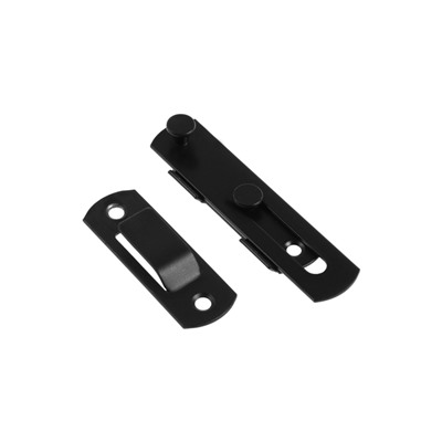 Шпингалет накладной ТУНДРА, прямой, 100 мм, черный