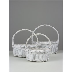 Набор корзин плетёных Flagstaff, ива, 3 шт., белый