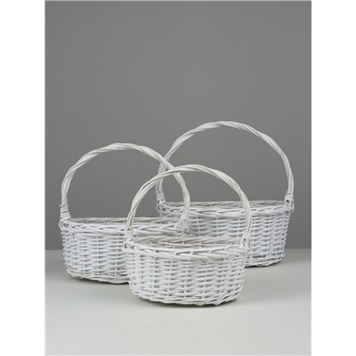 Набор корзин плетёных Flagstaff, ива, 3 шт., белый