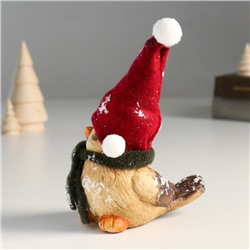 Фигурка керамика «Воробышек в шапке-колпаке и шарфике», 11×6.5×10 см