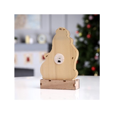 Светодиодная фигура «Дед Мороз» 14×20×2.5 см, дерево, батарейки LR1130×3 (в комплекте), свечение тёплое белое