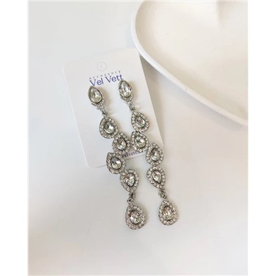 Вечерние серьги с чешскими стразами