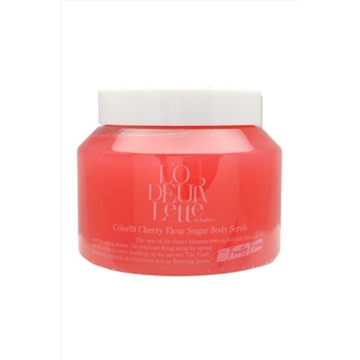 LODEURLETTE Сахарный скраб для тела с ароматом цветка вишни / In England Colorfit Cherry Fleur Sugar Scrub, 500 г KRISTALLER, 1110751