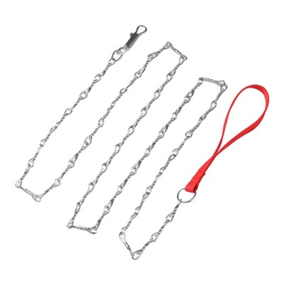 Поводок металлический витой, 180 см × 2 м, с нейлоновой ручкой