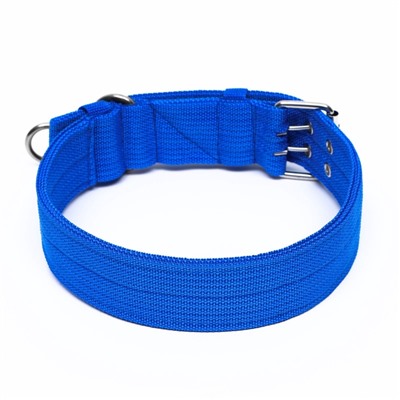 Ошейник четырехслойный с вертлюгом, 80×4.9 см, ОШ 64-74 см, полиэстер, синий