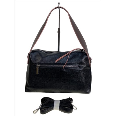 Женская сумка из натуральной кожи, цвет  черный