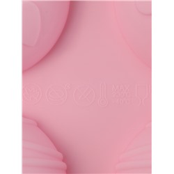 Форма для выпечки Доляна «Ассорти», силикон, 8 ячеек, 26×14×2.5 см (d=5 см), розовая