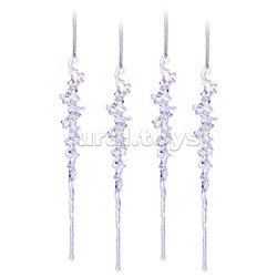 Набор новогодних украшений "Перламутровые сосульки" (4шт х 15см)