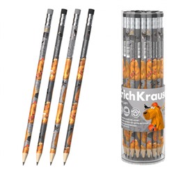 Карандаш пластиковый "Happy Capy" HB круглый с ластиком 61999 ErichKrause