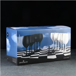 Набор бокалов для вина из хрустально стекла «Магнолия», 350 мл, цвет чёрный