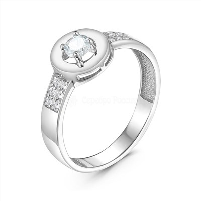 Кольцо из серебра с нат. sky топазом и фианитами родированное 925 пробы К-3906рс402