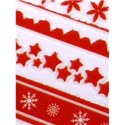 Наклейки для ногтей «Зимние узоры», красные, зелёные