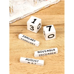 Календарь настольный «Совушки», 19×6×6 см, дерево, белый