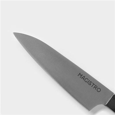 Нож кухонный овощной Magistro Hinshitsu, нержавеющая сталь, 10.6 см, чёрный