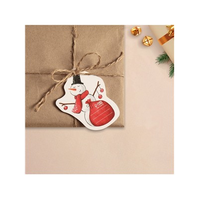 Шильдик на подарок Новый год «Снеговик», 6.5×8 см