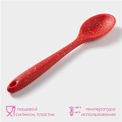 Ложка гарнирная Доляна «Гранат», силикон, 28.5×5.5 см, красная